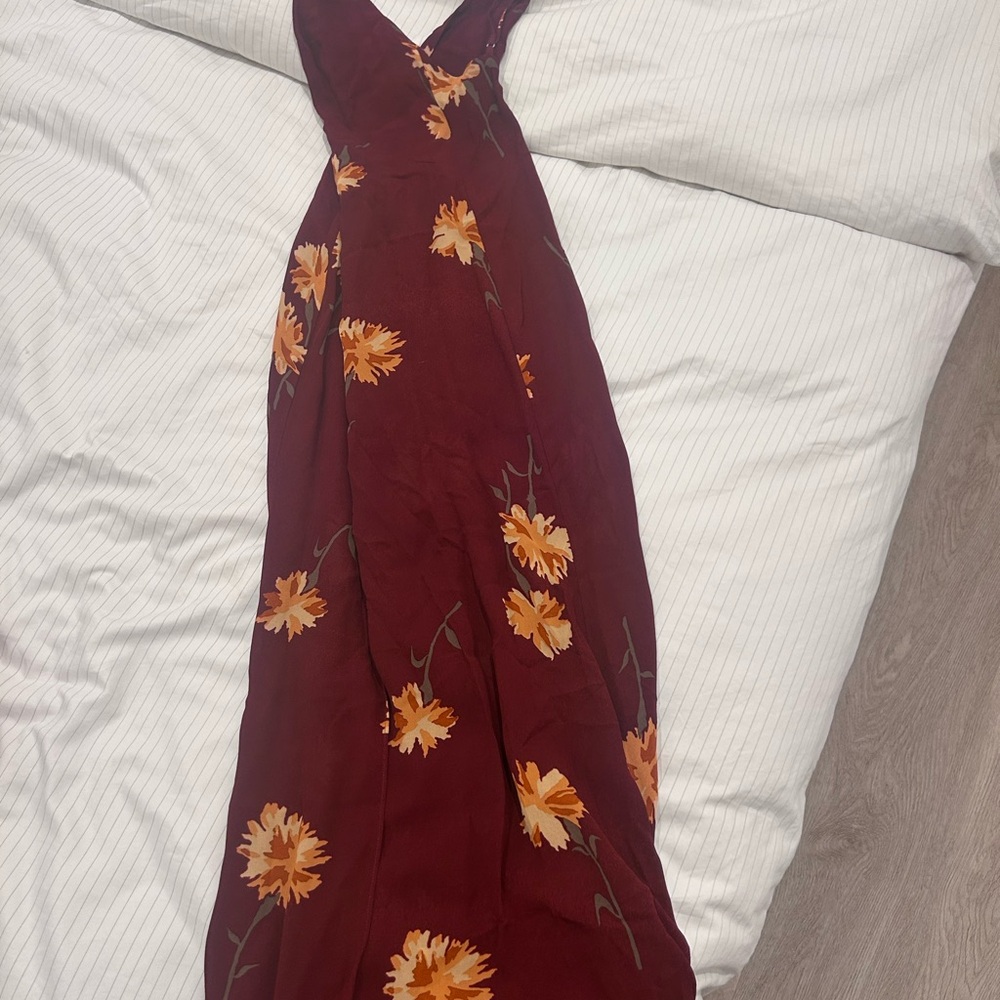 Floral Burgundy Dress